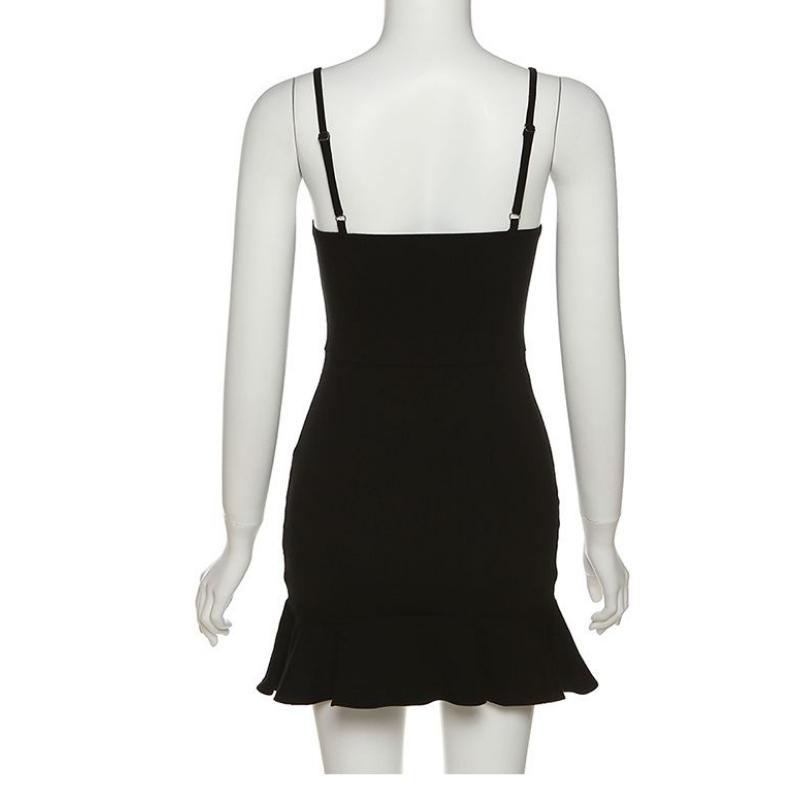 Dark Sexy Perspective Mesh Stitching Dress Summer Skirt