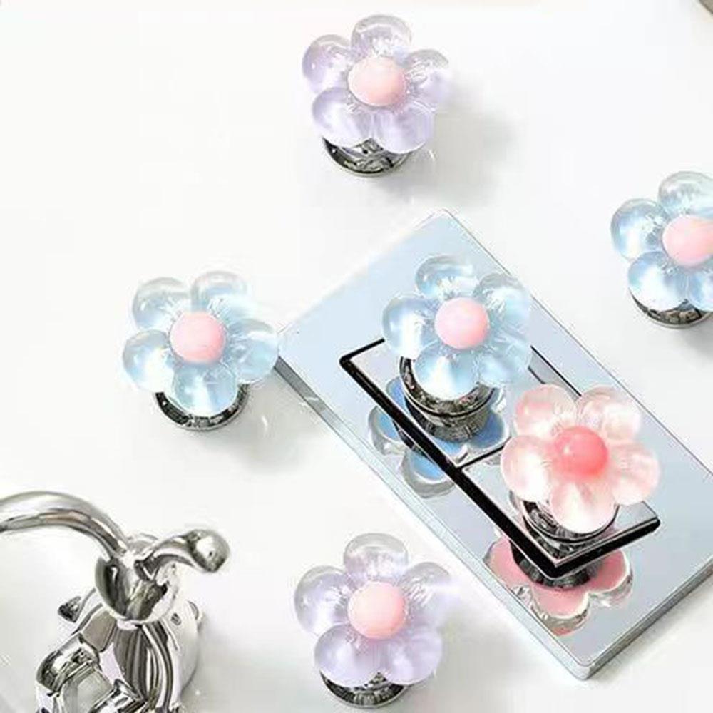 Flower Shaped Toilet Press Button Convenient Flush Lift Cover Toilet Water Tank Button Auxiliary Device Home Bathroom Supplies