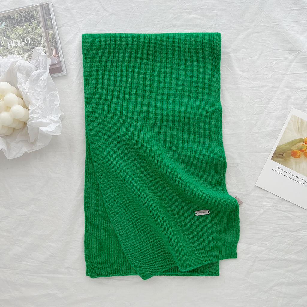 New 100% Wool Scarf Winter  Solid Color Warm and Cold proof Women's Scarf Fashion Versatile Knitted Scarf