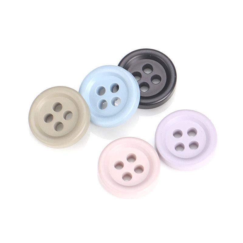 5pcs Color Round Edge Four Eyes Resin Buttons Buttons Shirt Accessories Women'S Shirts Versatile Clothes Decorative Buttons Small Buttons