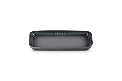 Le Creuset Léger Rectangular Plate, 25cm, Flint, Heat and Cold Resistant, Microwave, Oven, and Dishwasher Safe, Oven Dish, Bakeware, Long Plate,