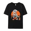 Halloween For Dinosaur T Rex Skeleton Tshirts Hip Hop Printed Tshirt Cotton Men Simple Style Men Tees