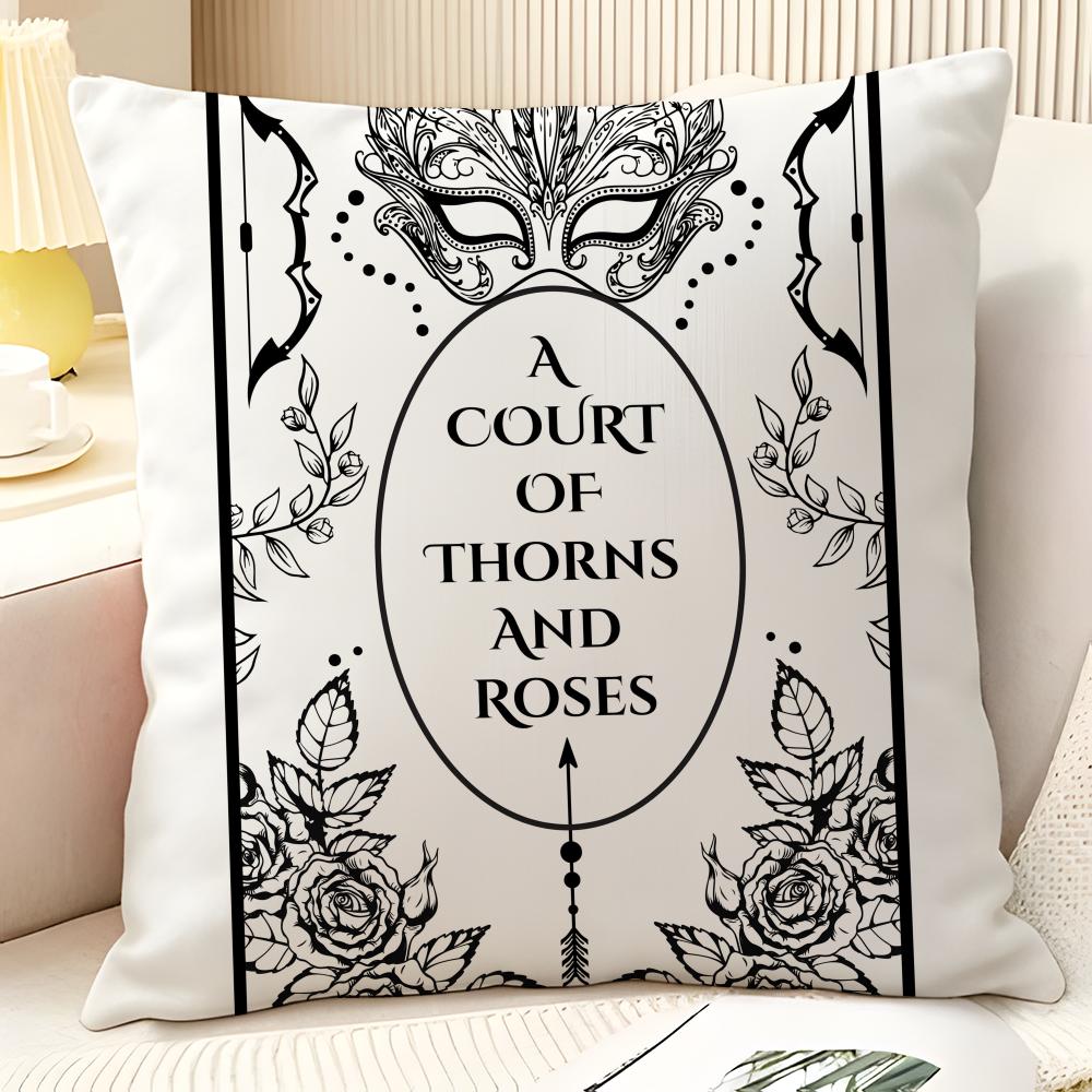 Novel AA Court of Thorns and Roses Natural Linen Organic Fabric DoubleSided Printing Sofa Home Decor Gift Pillow Case