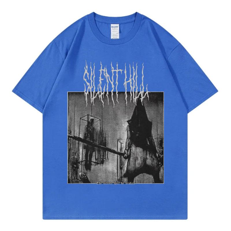 Silent Hill 2 Game Graphic T Shirts Men Women Gothic Vintage Short Sleeve Tshirt High Quality Fashion Oversized Cotton Tshirts