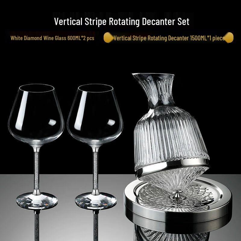 

Elegant Crystal Glass Rotating Wine Decanter