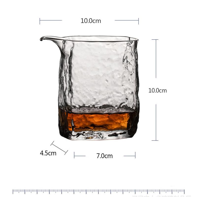 Japanese Style Square Hammer Glass Fair Cup Heat Resistant Tea Separator Tea Divider Kung Fu Tea Set Teaware Accessories