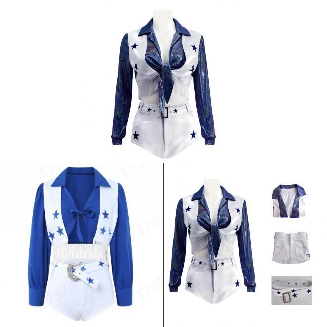 Dallas Cowboys Cheerleader Costume For Halloween Cosplay With Polyester Fabric For Game Events