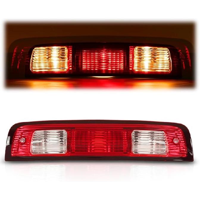 PIT66 3Rd Brake Light Compatible With 2004-2008 Ford F150 High Mount Center Rear Roof Third Cargo Light Parking Light Halogen Clear/Red Lens Tercera