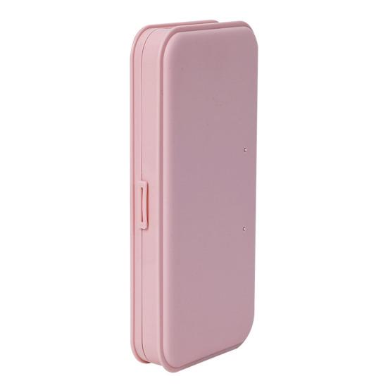 Boîte à fournitures de bureau portable, fine et de grande capacité, couleur macaron, avec compartiments de rangement et coque antichoc. Organisateur de stylos de bureau.
