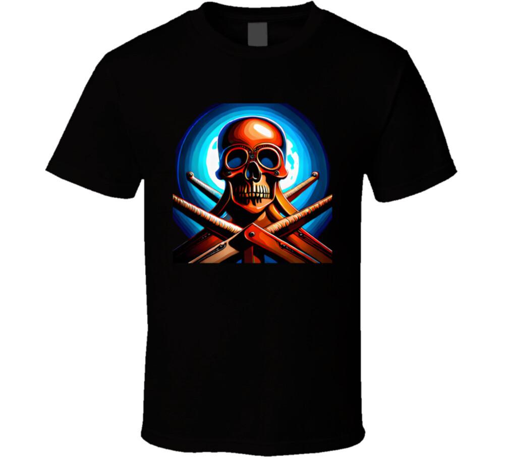 Skull Pirate Spooky Cool T Shirt S