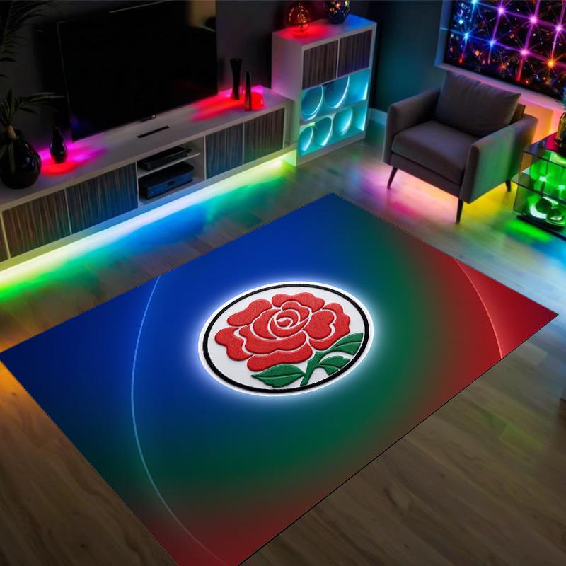 Blackburn Rovers Football Design Crystal Velvet Carpet Cozy Non?Slip Printed Rug For Bedroom Living Room Entrance