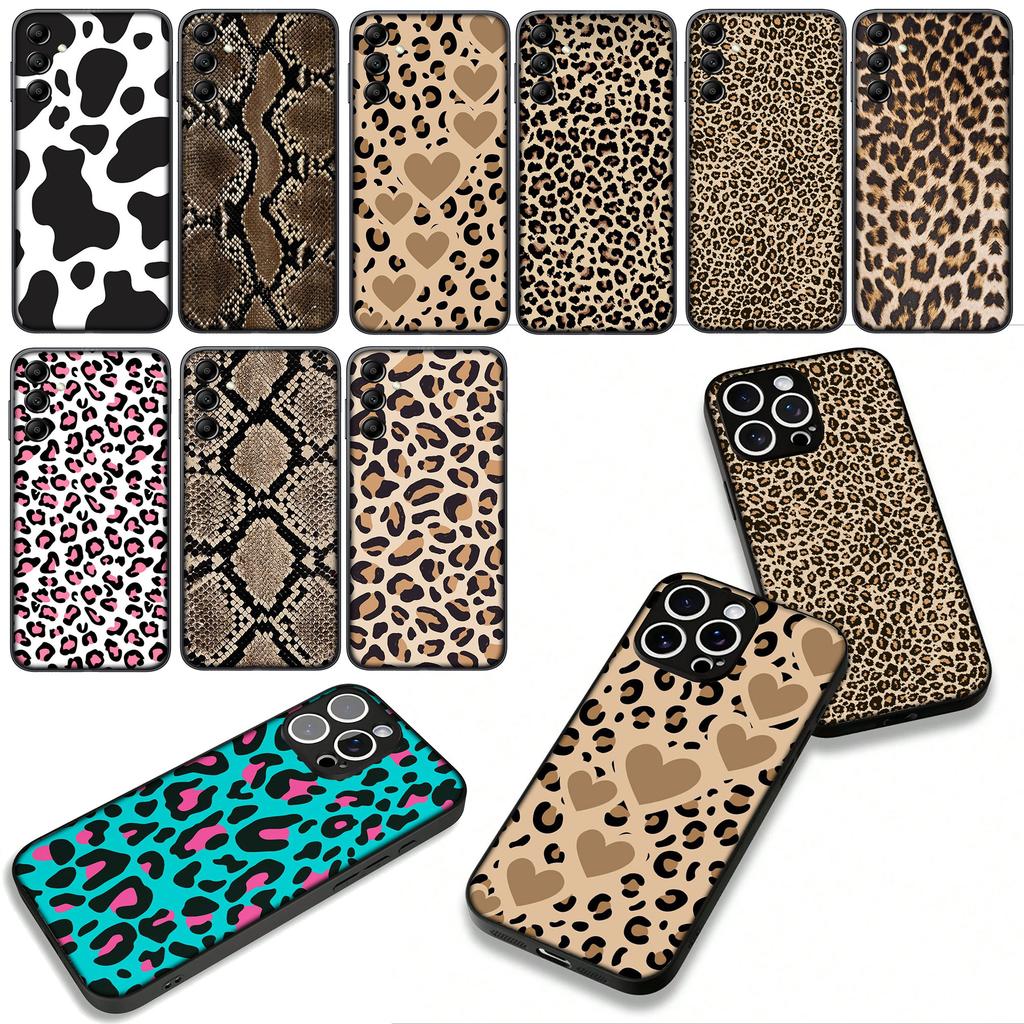 Cow Print Leopard Snake Phone Cover Case for Samsung Galaxy A36 A17 A26 A07 A35 A54 A53 A13 A33 A34 S8 S9 S20 S21 FE S10 Plus