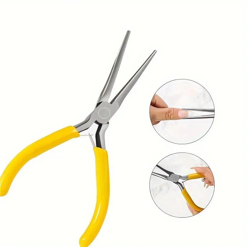 4.5-inch red needle mouth pliers, mini jewelry pliers, nail pliers, DIY handmade model pliers, tools