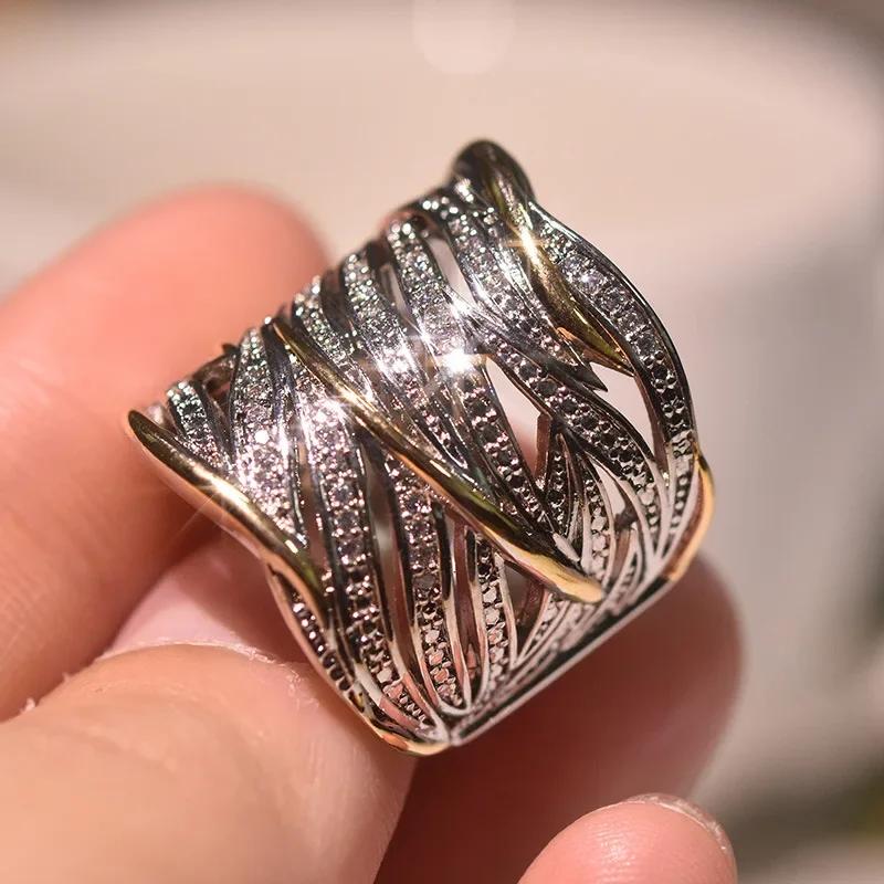 Jewelry 925 Silver Ring Inlaid Crystal Zircon Ring For Woman Charm Jewelry Gift