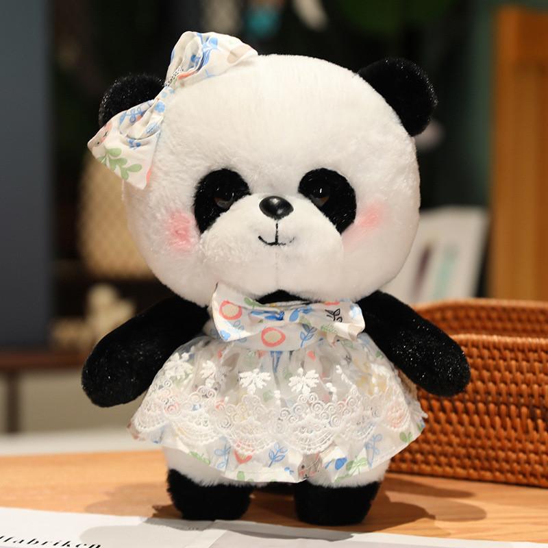 Sweet Cute Lolita Dress Panda Plush Toys Cartoon Girls Birthday Gifts Dolls