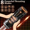 Automatic Heating Sucking Blowjob Masturbator Cup 9 Vibrations with 8 Thrust Modes And 2 Heating Levels 3D Textured Tunnel Sex Toy For Male