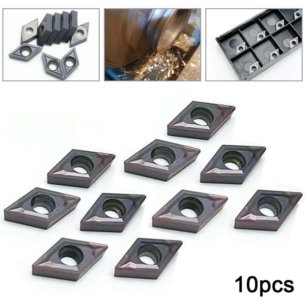 10PC DCMT21.51 DCMT070204 VP15TF Carbide Inserts For Lathe Turning Tool Holder