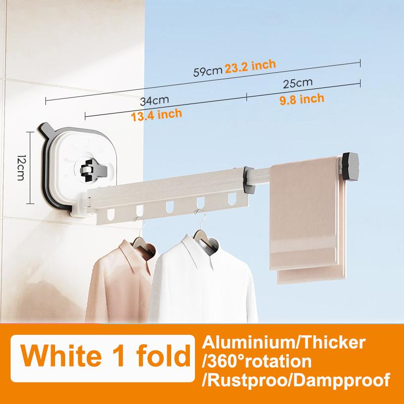 Suction Wall Mount Clothes Drying Rack Folding Space Saving Laundry Drying Rack Retractable Dry Racks Wall Mounted