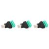 3Pcs RJ45 Screw Terminal Adapter RJ45 Female Thread To 8 Pin Network Connector Welding Free