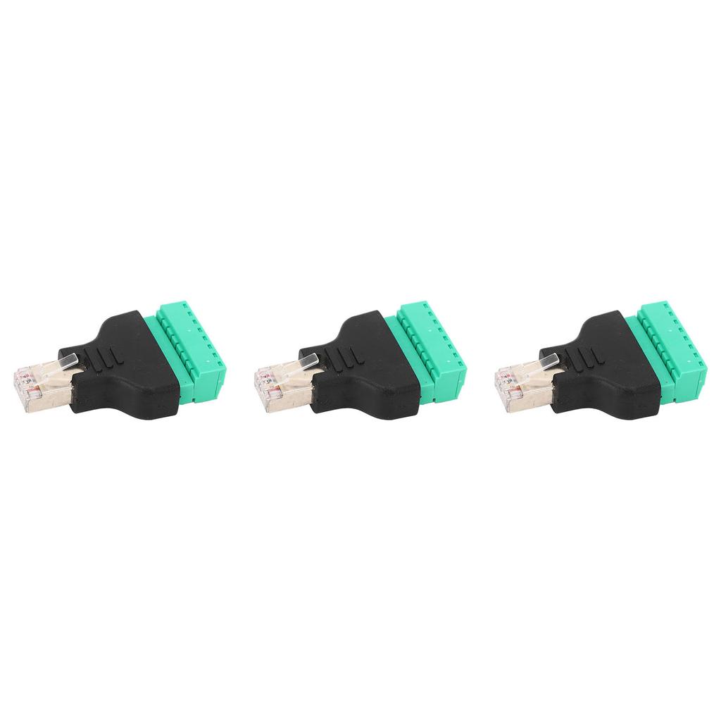 3Pcs RJ45 Screw Terminal Adapter RJ45 Female Thread To 8 Pin Network Connector Welding Free