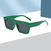 Fashion Square Sunglasses Woman Brand Designer Sun Glasses Vintage Men Small Frame One Piece Trend Goggles Yellow Eyewear
