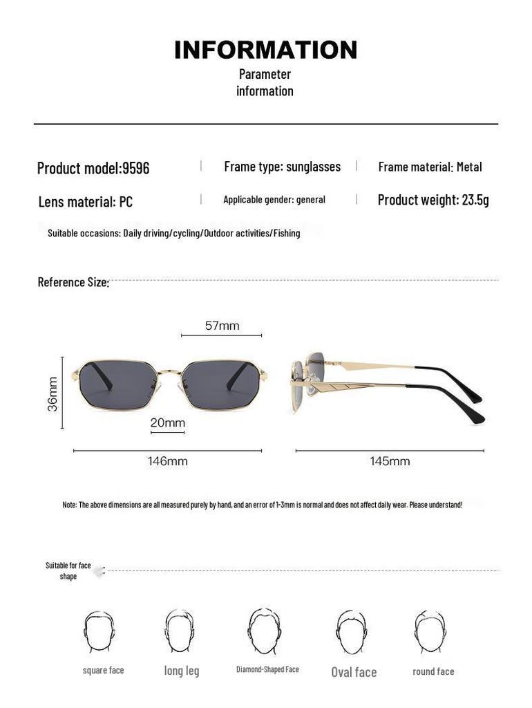 Women's Retro Square Metal Sunglasses, UV400 Sun Protection, Versatile Fashion Style