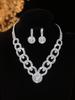 European Style Diamond-Inlaid Evening Necklace & Jewelry Set for Brides