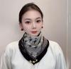Chic Autumn/Winter Silk Scarf with Magnetic Golden Ball Clasp – Korean Style Neck Warmer