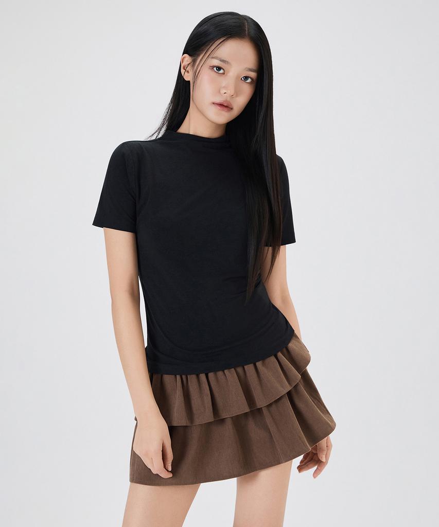 MIXXO Mock Neck Short Sleeve T-Shirt_Miwhwg301A