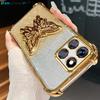 Butterfly Holder Glitter Soft Case For Honor 400 90 Lite X8A X8B X8C X6A X6B X6C X6 X9A X8 4G 5G Plating Shockproof Stand Cover
