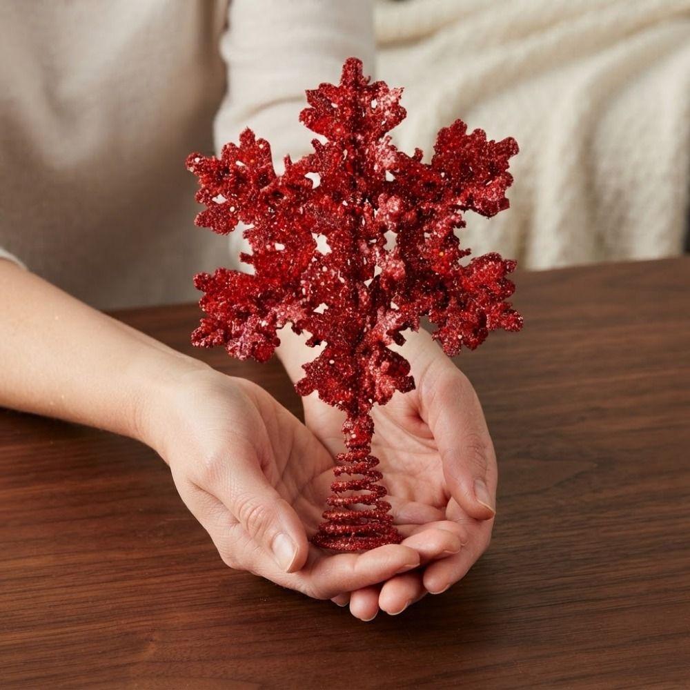Glitter Powder Christmas Tree Topper Iron Xmas Tree Top Ornament Home Decor