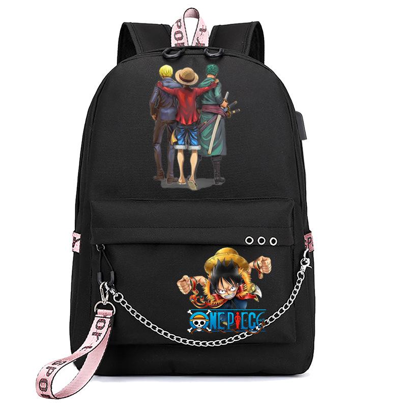 USB student school bag travel backpack printed One Piece casual trendy bag