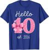 Hello Ten Est 2016 10th Birthday Girl With Lovely Bow Tshirt 10 Years Old Princess Graphic Saying Tee Y2k Fashion Tops Novelty