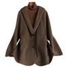 Autumn and winter new double-sided wool coat hooded cape high-end small woolen coat