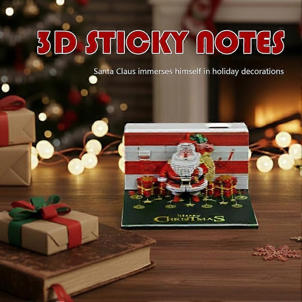 3D Desk Calendar 2026 3D Santa Claus Creative Desktop Decoration Memo Pad