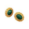 Retro Luxury Malachite & Zircon Stud and Dangle Earrings