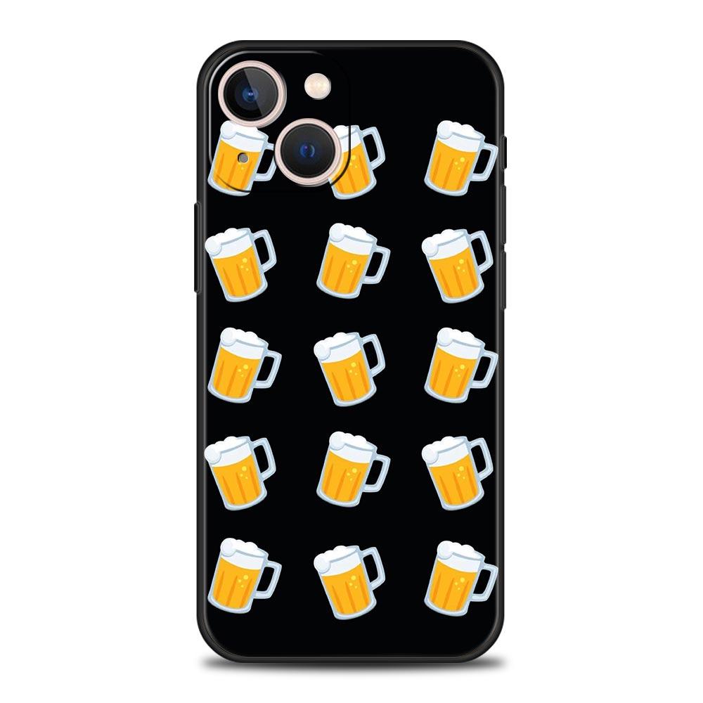 Alkohol Sommer Blase Für iPhone 11 12 13 15 14 Pro Max Handyhülle X XR XS 7 8 Plus SE 2020 Luxus Schwarz Silikon Hülle Funda