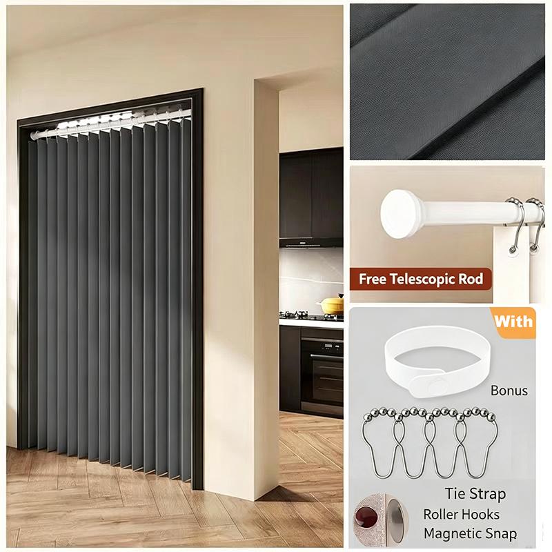 Stylish Elegant Folding Door Curtain No Punching Design Home Decor Privacy Better Space Partitioning For Kitchen Home Bedroom