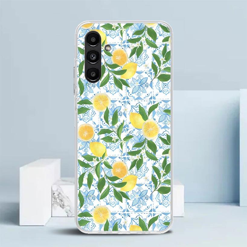 Letní ovoce Citronový kryt pro Samsung Galaxy A17 A37 A57 A16 A26 A36 A56 A15 A14 A55 Pouzdro na telefon A13 A53 A25 A35 A24 A34 A23 A33