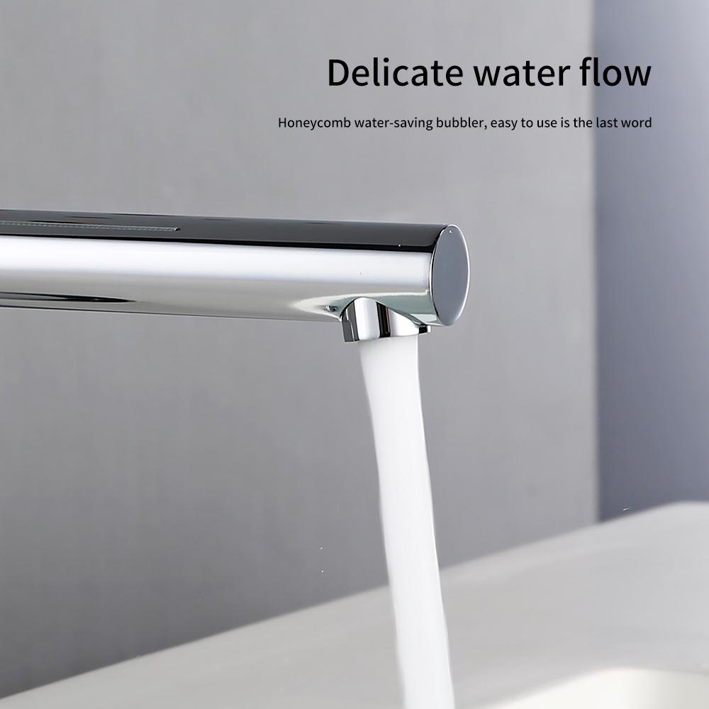 Polished chrome Basin Faucet Single Hole Single Handle Hot Cold Mixer Knurled Sink Tap Vanity Water Tapware Bathroom Faucet