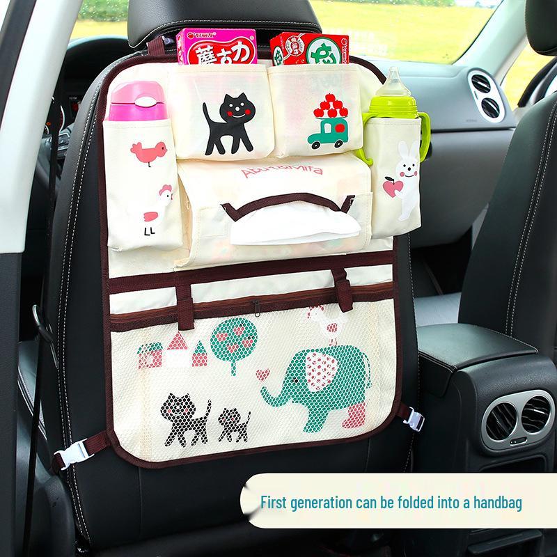 Korean Cartoon Car Seat Back Storage Bag for Kids