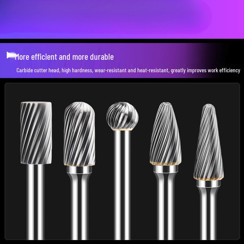 Extra Long Tungsten Carbide Grinding Head, 150mm Extended Shank for Metal Engraving and Milling