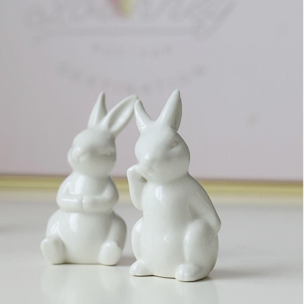 Simple Rabbit Figurine Mini Rabbit Model Micro Landscape Animal Sculpture  Christmas