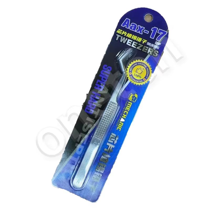 MECHANIC Aax-17 Tweezers Anti-static For Chip Tin Planting High Hardness Jump Wire Clamping Repair Stainless Steel Tweezers Tool