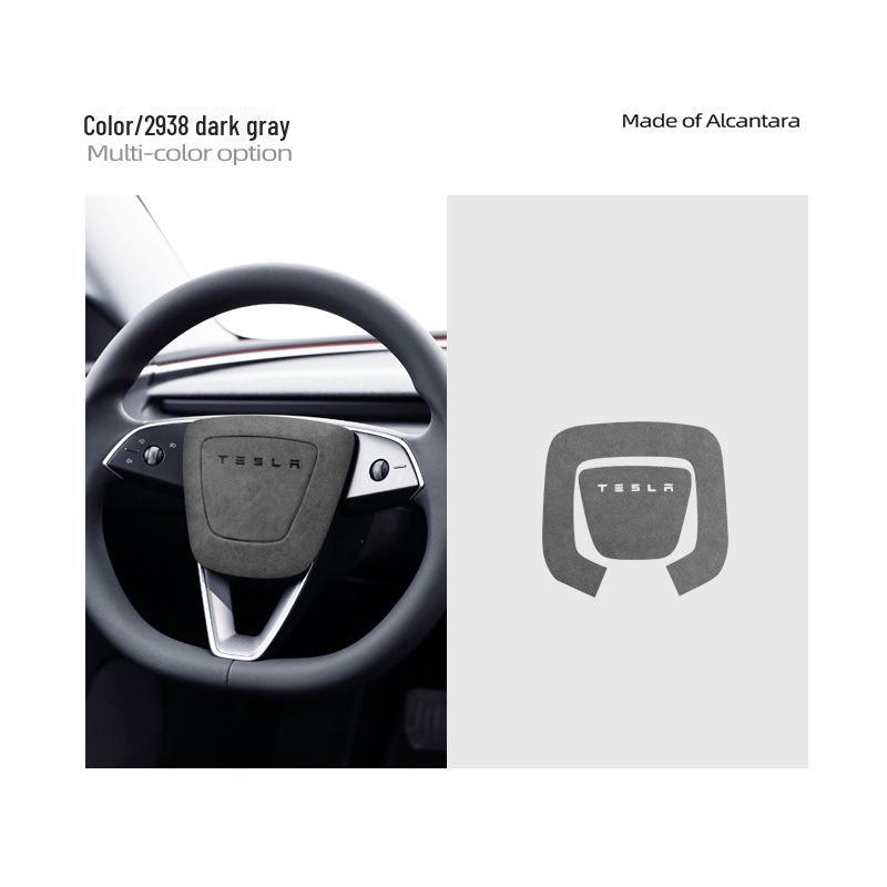 Alcantara Suede Sticker for Tesla Model 3 Steering Wheel Speaker Button