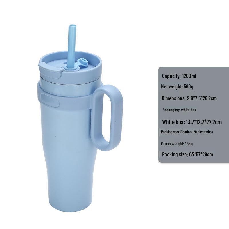 40oz Jumbo Thermos Water Bottle with Handle – Portable, High-Capacity Ice Buster Cup 1200ml