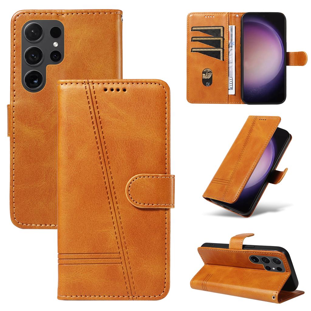 Emboss Lines Cards Solt Wallet Book Flip Leather Case For Samsung Galaxy S24 Ultra S23 Plus S22 S21 A55 A35 A25 A15 A14 Cover