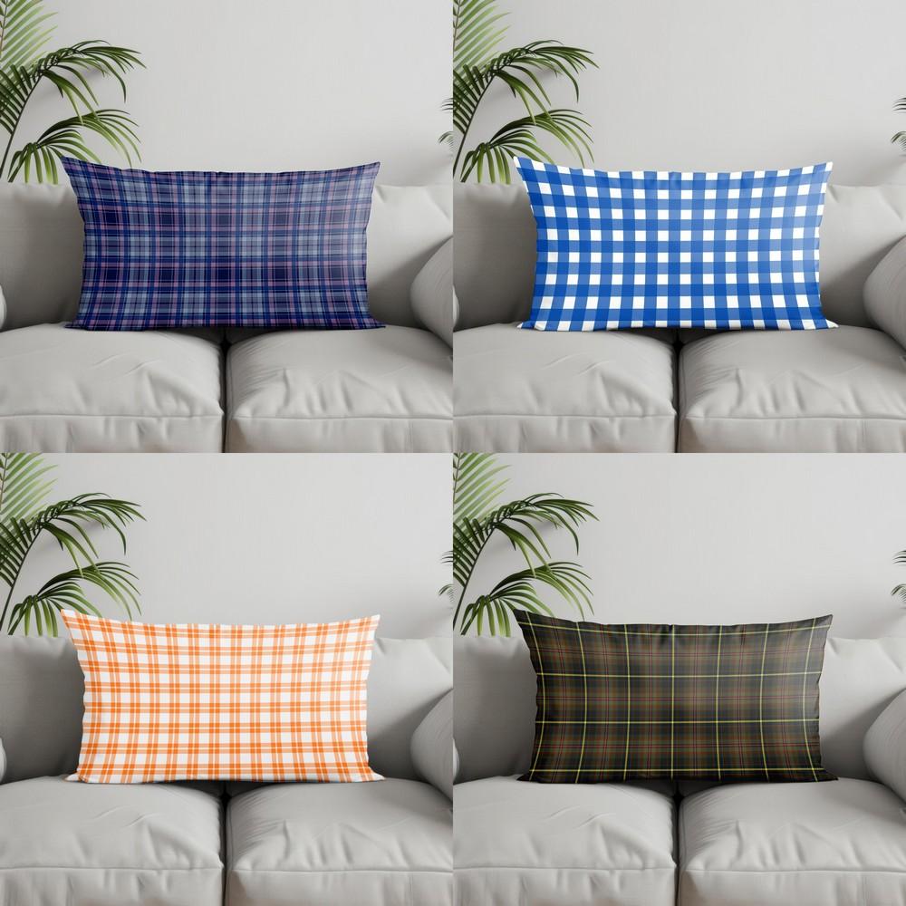 Home Decor Colorful Checkered Pillow Covers Suitable For Sofa Bedroom Car Pillow Cover Cushion Rectangular Back Cushion