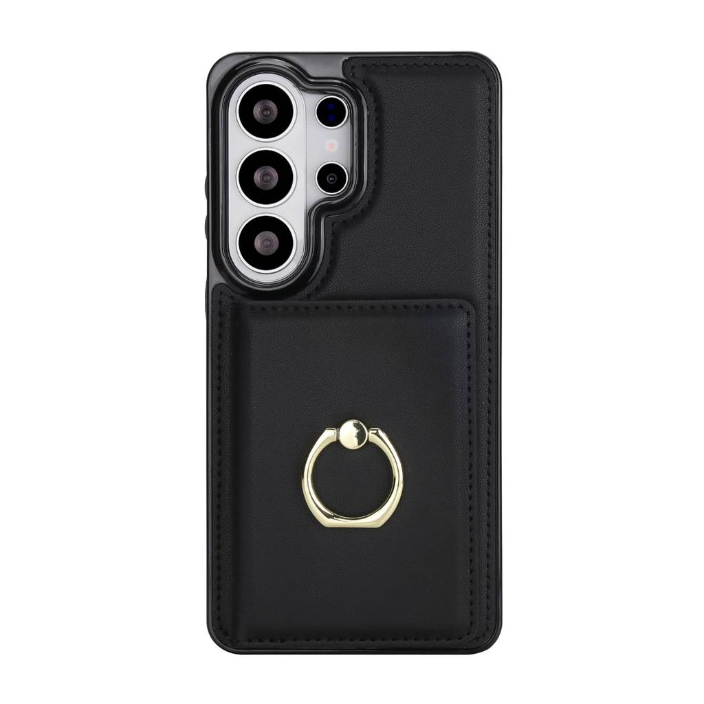 Brieftaschenhülle für Samsung Galaxy S26 Ultra/S26 Plus/S26 mit Kartenhalter, 360° drehbarer Ring-Ständer, Magnetverschluss, stoßfest