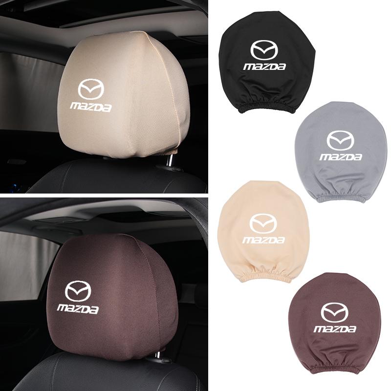 Car Black Seat Cover Headgear Headrest Covers Decoration For Mazda 6 3 CX5 5 2 323 CX7 Demio Atenza Axela MX30 CX30 CX3 CX9 MX5